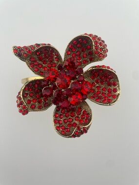 Dramatic "Midnight Rose" Pave Crystal Statement Cuff